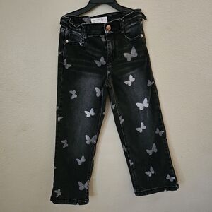 Beautees Black and Gray Stylish Butterfly Jeans